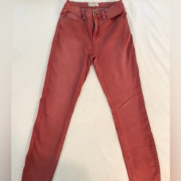 Free People high rise skinny ankle jeans size coral 26 - Picture 4 of 10